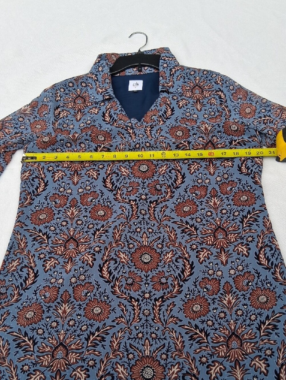 CAbi Blue and Brown Floral Tunic Top - Picture 10 of 16
